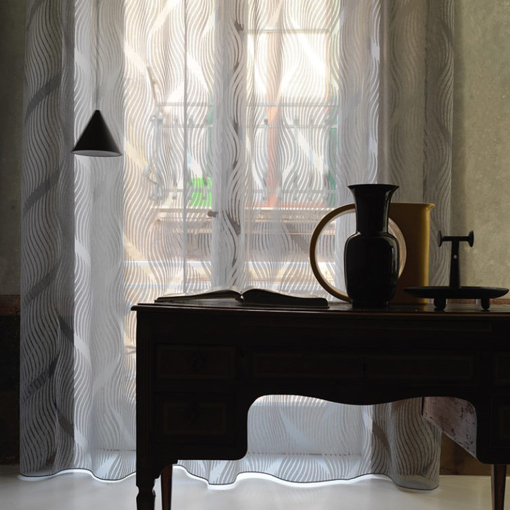 Immagine di Tenda per soggiorno, salotto, cameretta 4 metri con stampa geometrica grigia medellin,  viaroma, 60