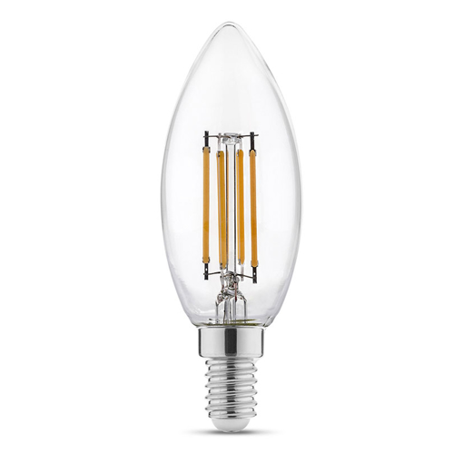 Immagine di Lampadina led filamento e14 4w deco led tecno vintage candela trasparente luce calda 2700°k