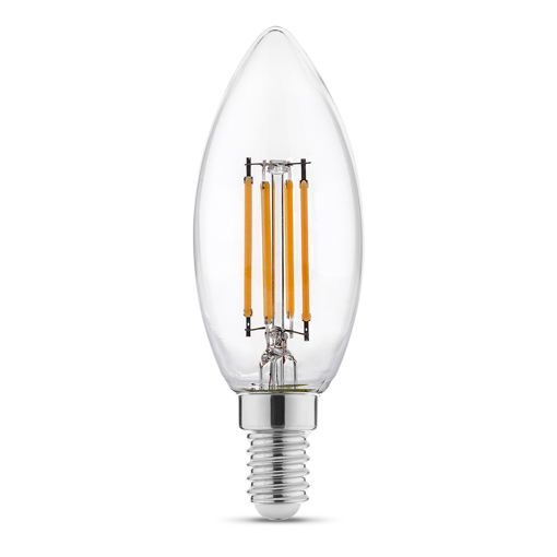 Immagine di Lampadina led e14 4w deco led tecno vintage candela trasparente luce fredda 6400°k 470lm