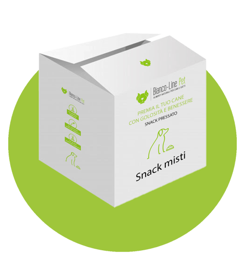 Immagine di Snack cane, misto, manzo, maiale, coniglio, salmone, trota 80%, pressato a freddo, 10pz da 80gr, bianco-line pet