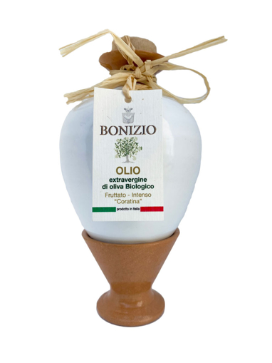 Immagine di Olio extra vergine di oliva biologico in orcetto color bianco 250ml
