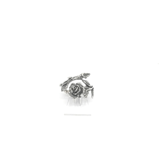 Immagine di Anello "rosa e spine", donna, argento bianco, regolabile