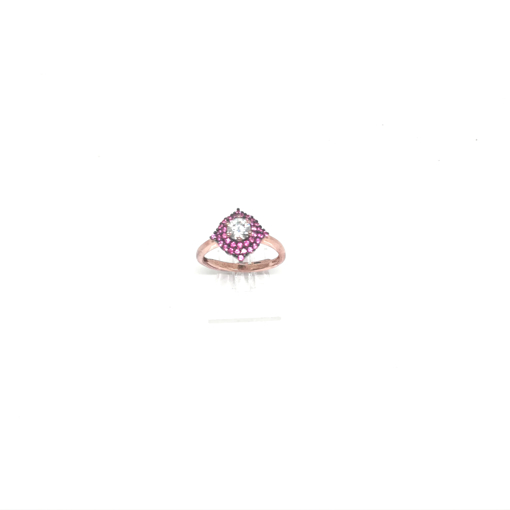 Immagine di Anello donna, argento rosè, zirconi rosa e bianco, elegante, regolabile