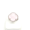 Immagine di Anello donna, elegante, argento bianco, agata rosa, zirconi bianchi, regolabile