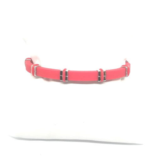 Immagine di Bracciale uom, caucciù, acciaio, rosso, cm. 21