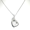 Immagine di Collana cuore, donna, argento, campanellino, zirconi bianchi, filo in argento bianco, elegante