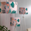 Immagine di Lampada grande flamingo rosa treppiedi bianco