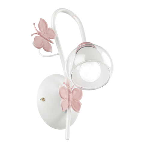 Immagine di Applique butterfly bianco/rosa 1 luce