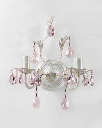Immagine di Applique kate avorio 2 luci gocce rosa