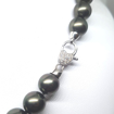 Immagine di Collana donna, elegante, perle autentiche di maiorca grigie, chiusura argento bianco, cuoricino zirconato, artigianale