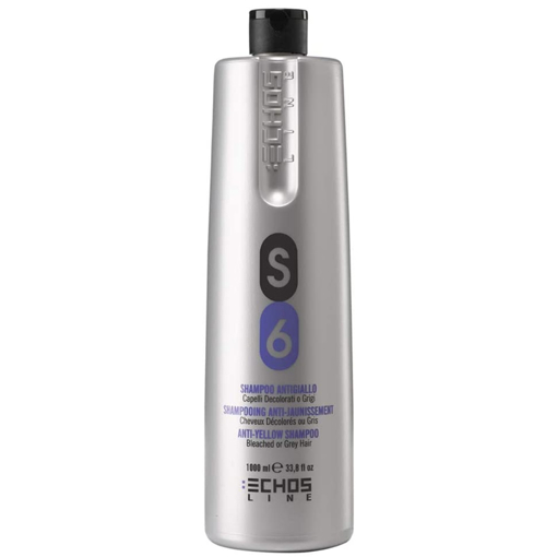 Immagine di Echosline s6 shampoo antigiallo - capelli biondi  decolorati o grigi 1000ml - colore: