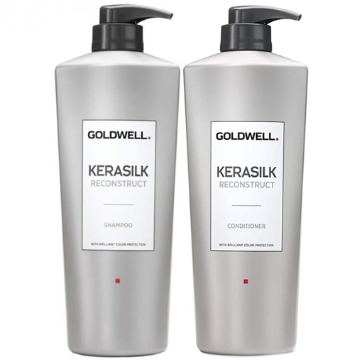 Immagine di Goldwell kit kerasilk reconstruct shampoo 1000ml + conditioner 1000ml - colore: