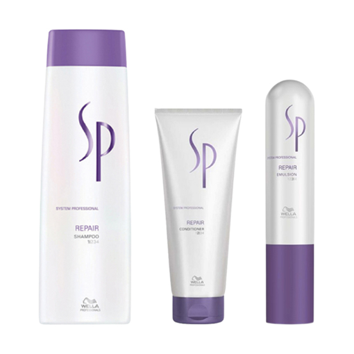 Immagine di Wella system professional kit repair shampoo 250ml + balsamo 200ml + emulsion 50ml - colore: