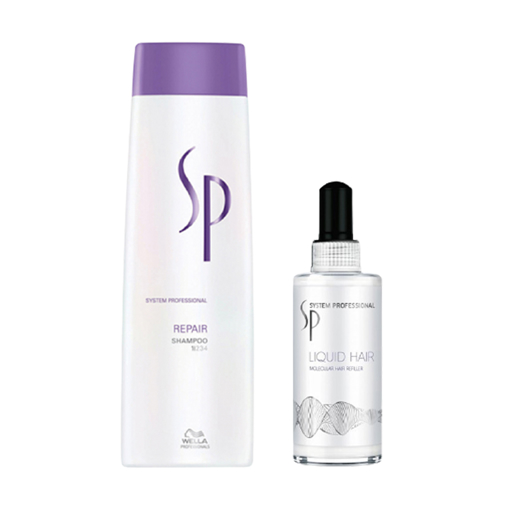 Immagine di Wella system professional kit repair shampoo 250ml + liquid hair 100ml - colore: