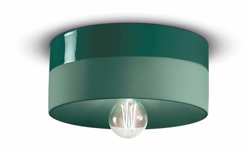 Immagine di Pi plafoniera d.25  ceiling lamp d.25verde bottiglia  bottle green - 1 x max 77w e27 - ip20