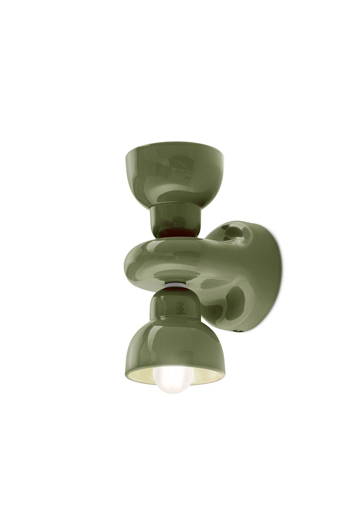 Immagine di Berimbau applique 2 luci  wall lampverde salvia  leaf green - 2 x max 28w e14 - ip20