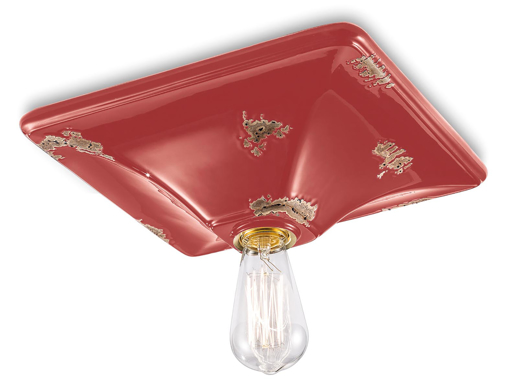 Immagine di Vintage plafoniera  ceiling lampvintage rosso  vintage red - 1 x max 77w e27 - ip20