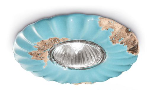 Immagine di Vintage faretto a incasso gu10  spot lightvintage azzurro  vintage light blue - 1 x max 40w gu10 - ip20