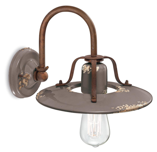 Immagine di Country applique  wall lampvintage tortora  vintage dove gray - 1 x max 77w e27 - ip20