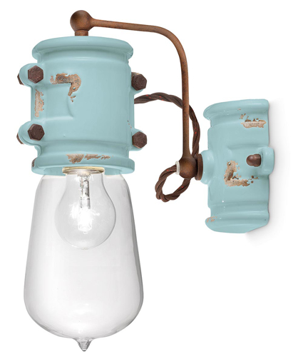 Immagine di Urban applique  wall lampvintage azzurro  vintage light blue - 1 x max 77w e27 - ip20