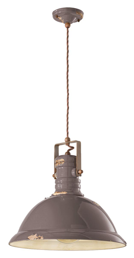 Immagine di Industrial sospensione d.40   pendant d.40vintage tortora  vintage dove gray - 1 x max 77w e27 - ip20