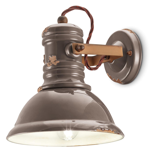 Immagine di Industrial applique  wall lamp vintage tortora  vintage dove gray - 1 x max 53w e27 - ip20