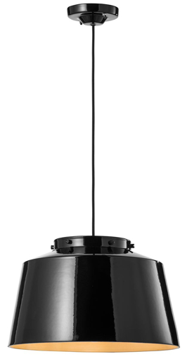 Immagine di 50's sospensione  pendant d.40smalto nero  glazed black - 1 x max 77w e27 - ip20