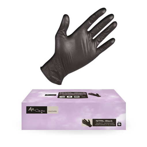 Immagine di Air clean guanti monouso nitrile nero tg. s 100pz - colore: