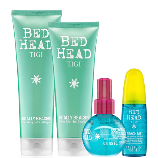 Immagine di Tigi kit totally beachin shampoo 250ml + balsamo 200ml + beach me 100ml + queen beach 100ml - colore: