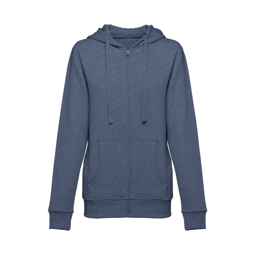 Immagine di Thc amsterdam women. felpa da donna, con zip e cappuccio blu mélange m
