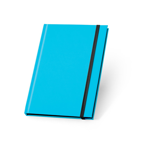 Immagine di Watters Quaderno A5, copertina rigida in PU fluorescente azzurro, 192 pagine a righe bianche, chiusura con elastico