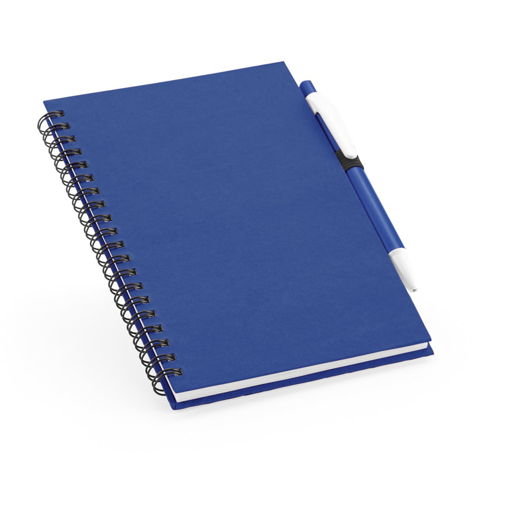 Immagine di Block notes B6 a spirale Blu con supporto per penna