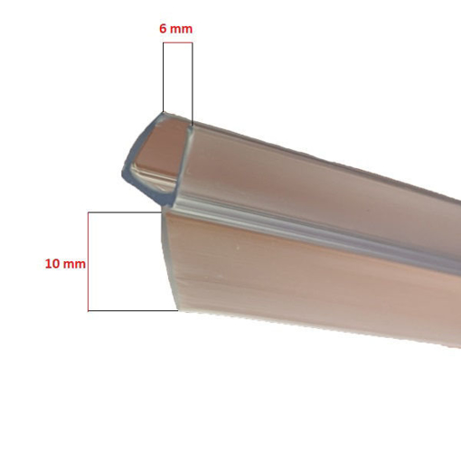Immagine di Ricambio guarnizione verticale con aletta obliqua per cristallo 6 mm box doccia 2b mzt990/1