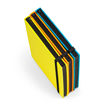 Immagine di Watters Quaderno A5, copertina rigida in PU fluorescente giallo, 192 pagine a righe bianche, chiusura con elastico
