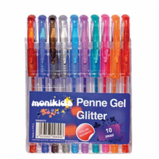 Immagine di 6 pz penna nik gel glitterata x 10 colori ass. 20nik072
