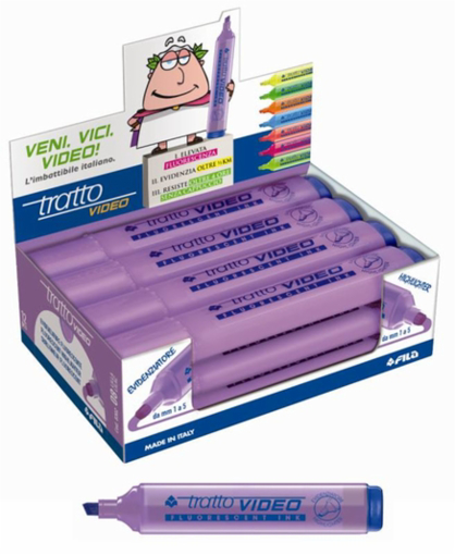 Immagine di 12 pz evidenziatore tratto video  lilla  830208