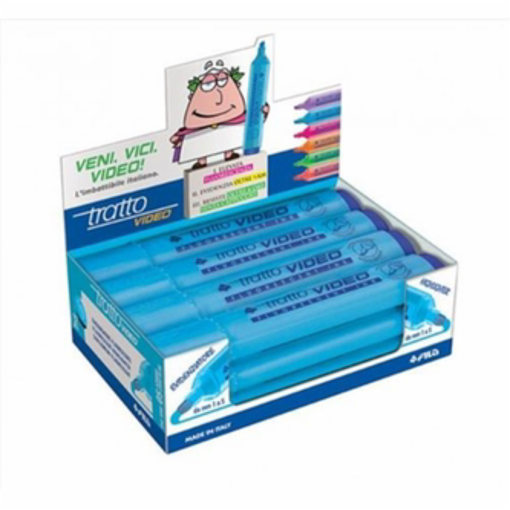 Immagine di 12 pz evidenziatore tratto video  azzurro  830205