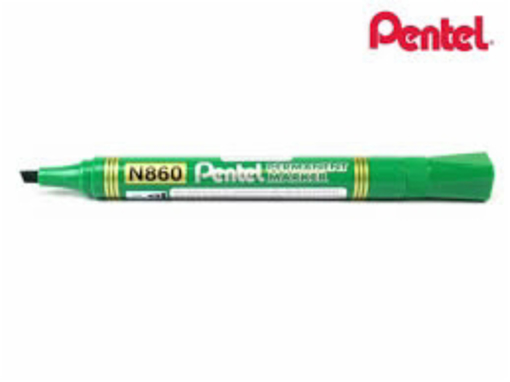 Immagine di 12 pz pennare.pentel n860 punta scalpello verde