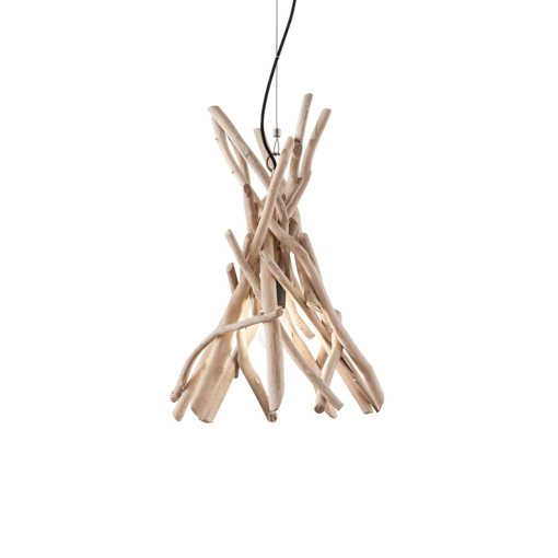 Immagine di Lampada a sospensione legno, driftwood, ideal lux