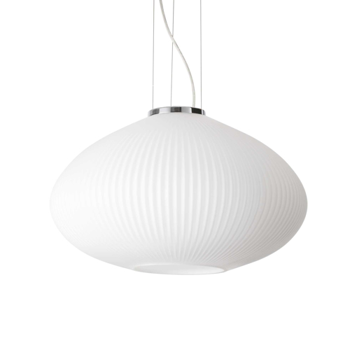 Immagine di Lampada a sospensione cromo, plisse', ideal lux