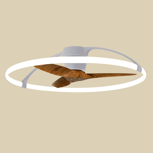 Immagine di Plafoniera led con ventilatore Nepal argento/noce, diametro 105cm