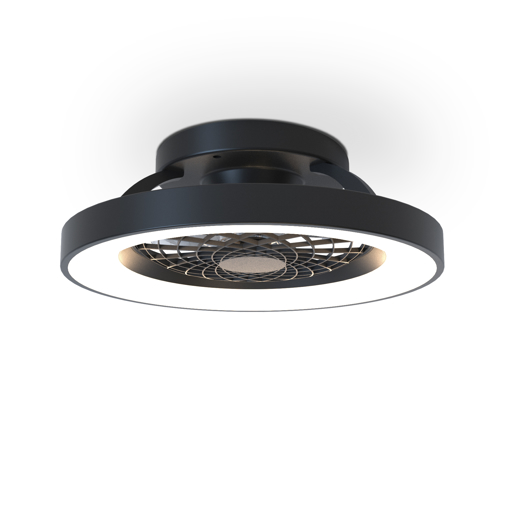 Immagine di Plafoniera led con ventilatore Tibet mini nero, diametro 53cm