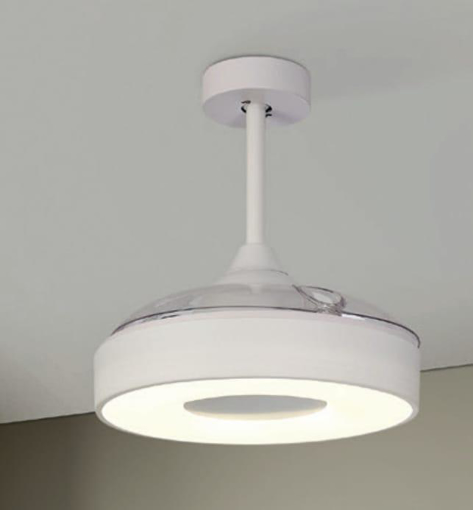 Immagine di Plafoniera led con ventilatore Coin Fan bianco, diametro 106,2cm