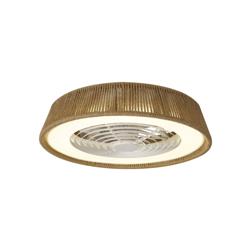 Immagine di Plafoniera led con ventilatore Polinesia Natural corda yuta diametro 64,6cm