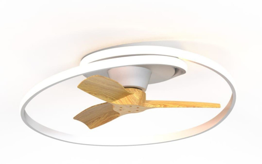Immagine di Plafoniera led con ventilatore Ocean bianco/legno diametro 32,5cm