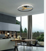Immagine di Plafoniera led con ventilatore Ocean nero/legno diametro 32,5cm