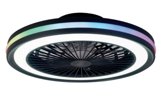 Immagine di Plafoniera led con ventilatore Gamer nero diametro 46,6cm