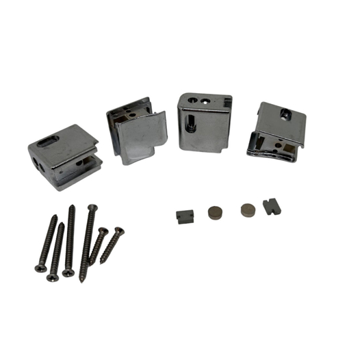 Immagine di Ricambio kit completo supporti ruote cromo per box megius a40058/cr