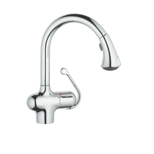 Immagine di Miscelatore monocomando per lavello con doccetta zedra grohe 32462000