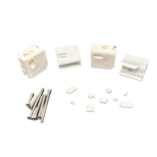Immagine di Ricambio kit completo supporti ruote bianco per box megius a40058/r
